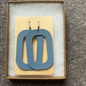 Nickel and Suede Chambray Earrings